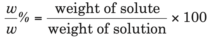percentage by weight