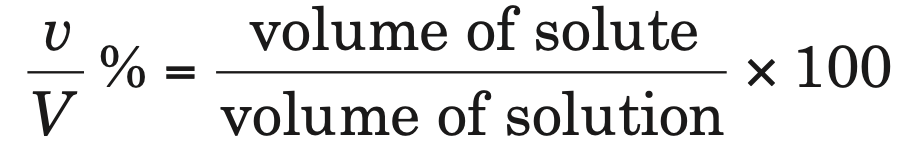 Percentage by volume